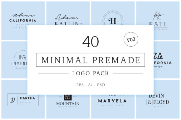 Download Minimal Premade Logo Bundle V03 - Minimal Collection