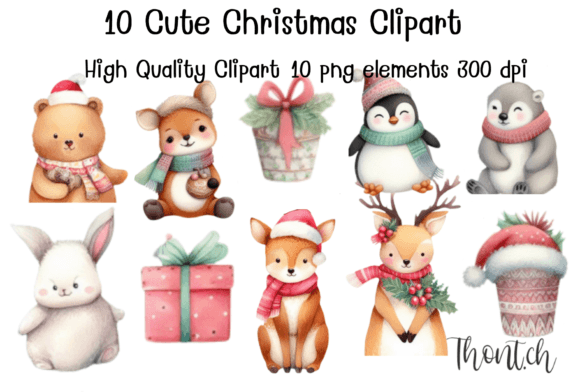 Download 10 Cute Christmas Clipart PNG Transparen - Premium Resources