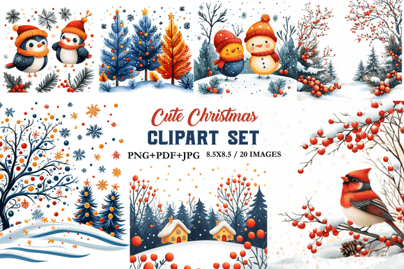 Download Cute Christmas Clipart Set - Cute christmas clipart Collection
