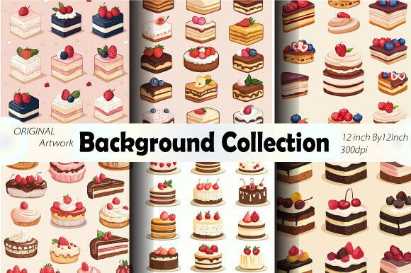 Download Cute Sweet Cake Seamless Background Art - Cute Collection