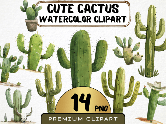 Download Watercolor Cute Cactus Clipart - Cute Collection