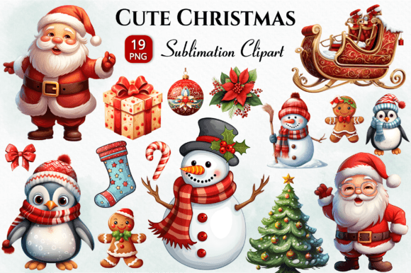 Download Cute Christmas Clipart Bundle PNG - Premium Resources