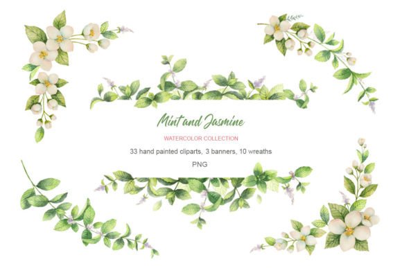 Download Watercolor Flower Elements and Wreaths - Watercolor flower elements Collection