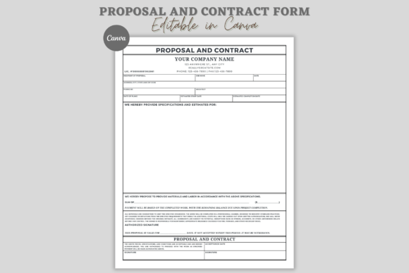 Download Printable Proposal &amp; Contract Form - Print Collection
