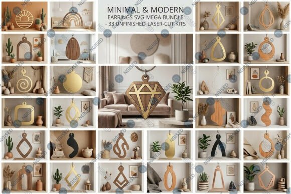 Download Minimal &amp; Modern Earrings SVG Mega Bundl - Minimal Collection