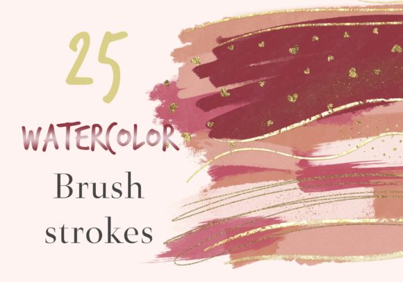 Download Valentines Watercolor Brush Strokes - Brush Collection