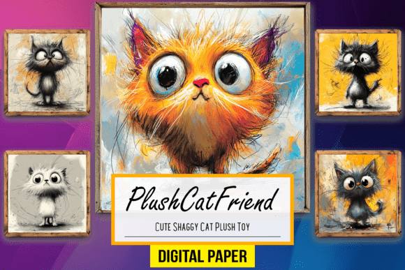 Download Cute Shaggy Cat Plush Toy Background Art - Cute Collection