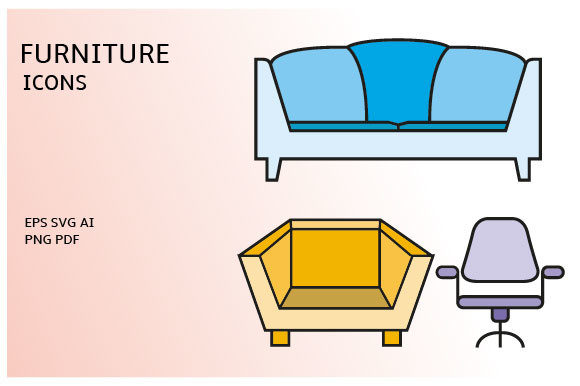 Download Sofa and Home Decoration Icons Set - Home decoration Collection