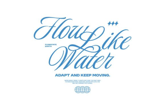 Download Flow Like Water Minimal Typography Quote - Minimal Collection