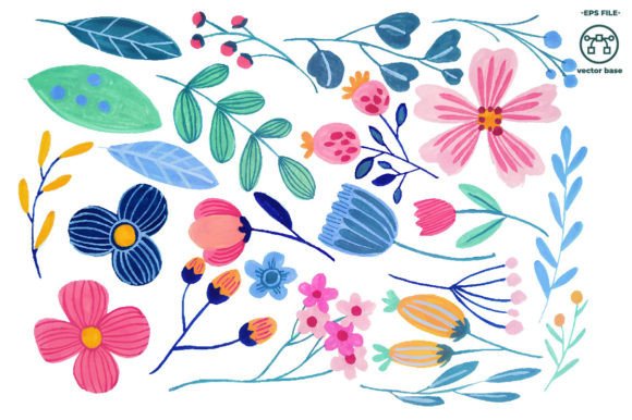 Download Watercolor Flower Elements Clip Art - Watercolor flower elements Collection