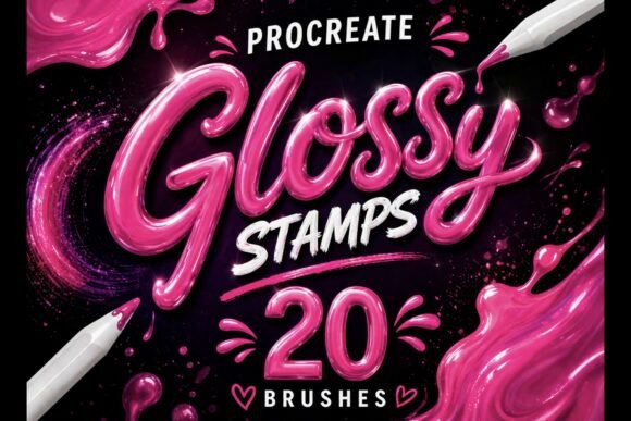 Download Procreate Glossy Lettering Brushes - Brush Collection