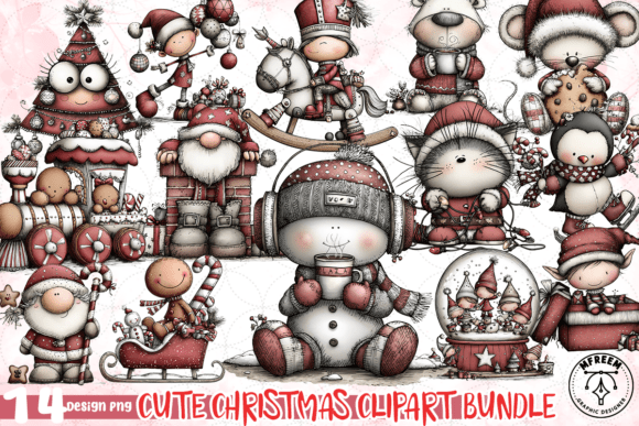 Download Cute Christmas Clipart Bundle PNG - Cute christmas clipart Collection