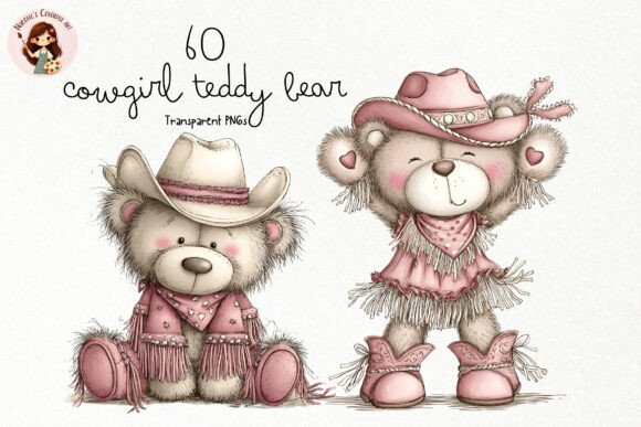 Download Cute Cowgirl Teddy Bear PNG Clipart - Premium Bundle
