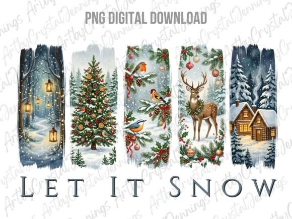 Download Christmas Winter Let It Snow Brushstroke - Brush Collection