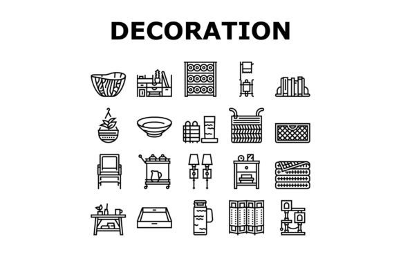 Download Home Decoration and Furniture Icons Set - Home decoration Collection