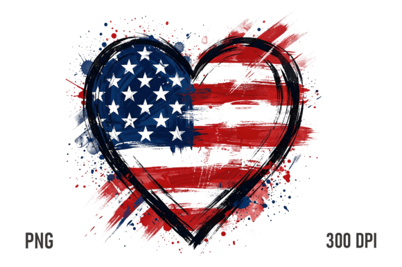 Download Patriotic USA Heart Brush Stroke PNG - Brush Collection