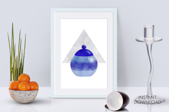 Download Blue Cookie Jar Abstract Printable Art - Print Collection