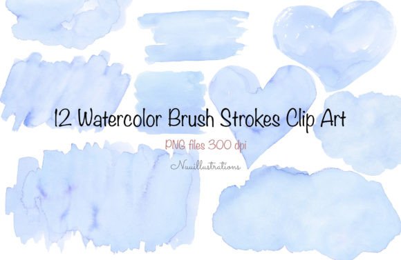 Download Blue Watercolor Shape Brush Strokes - Brush Collection