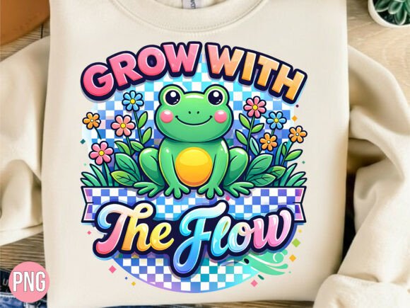 Download Floral Grow with the Flow Cute Frog PNG - Cute Collection