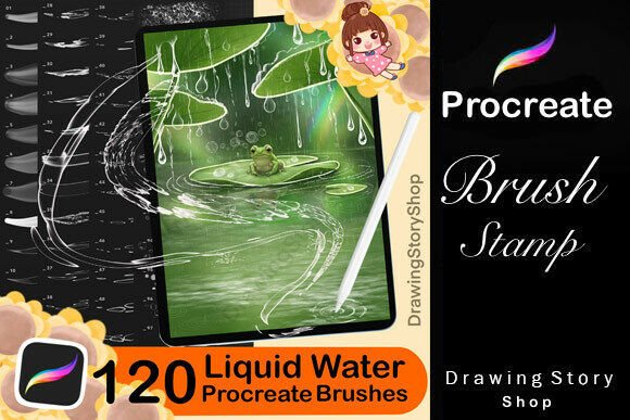 Download 120 Procreate Liquid Brushes,white Water - Brush Collection