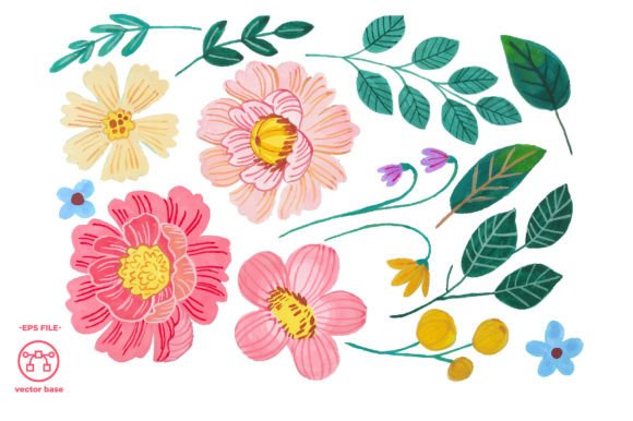 Download Watercolor Flower Elements - Watercolor flower elements Collection