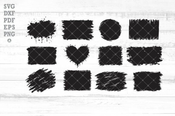 Download 12 Grunge Brush Stroke SVG Bundle - Brush Collection