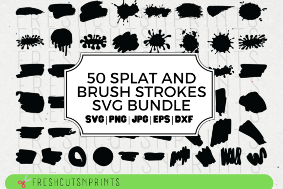 Download 50 Brush Strokes and Splat Designs - Brush Collection